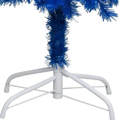 The Living Store Kunstkerstboom - Blauw - 120 Cm - Pvc - Led-Verlichting Discount
