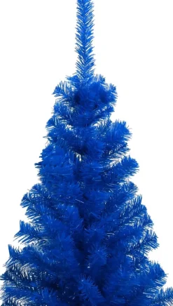 The Living Store Kunstkerstboom - Blauw - 120 Cm - Pvc - Led-Verlichting Discount