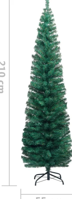 The Living Store Kunstkerstboom - 210 Cm - Groen Pvc - Stalen Poten - 435 Uiteinden Store