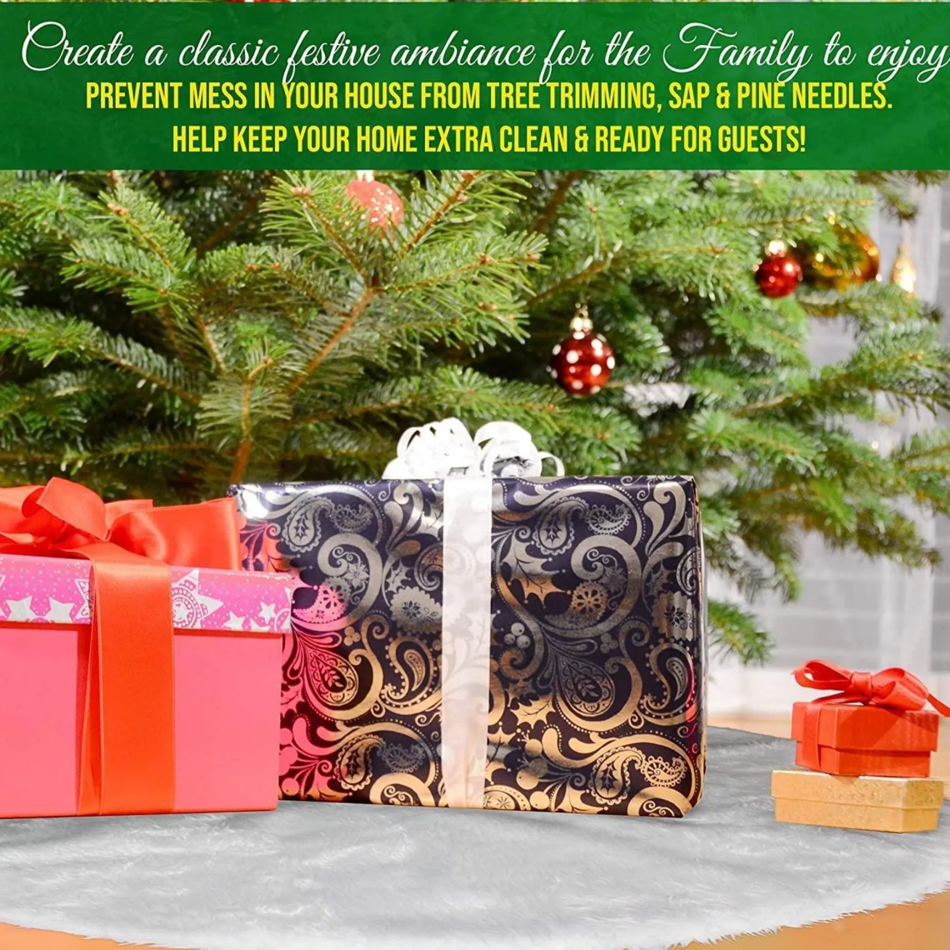 The Twiddlers Ronde Witte Pluche Kerstboomrok - Kerstaccessoire Sneeuweffect - Perfecte Feestdecoratie Voor Uw Kerstboom - 90 Cm Diameter - Past Bij Elke Boom. Best