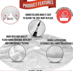 The Twiddlers Ronde Witte Pluche Kerstboomrok - Kerstaccessoire Sneeuweffect - Perfecte Feestdecoratie Voor Uw Kerstboom - 90 Cm Diameter - Past Bij Elke Boom. Best