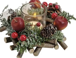 * Kerstkransen>Theelicht Kerstkrans - Small - 14X8X14 Cm