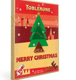 Toblerone Adventskalender - Adventkalender 2022 - 24 Overheerlijke Chocolaatjes - Verschillende Smaken Chocolade - Het Perfecte Kerstcadeau - "Fijne Feestdagen" Flash Sale
