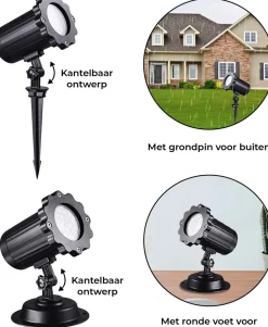 Trend24 - Kerst Projector Met Figuren - Kerstlasers - Led Laser Projector Met Sneeuwvlokken - Kerstprojector - Sneeuw Projector - Kerstverlichting Voor Binnen En Buiten - Inclusief Afstandsbediening Flash Sale