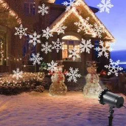 Trend24 - Kerst Projector Met Figuren - Kerstlasers - Led Laser Projector Met Sneeuwvlokken - Kerstprojector - Sneeuw Projector - Kerstverlichting Voor Binnen En Buiten - Inclusief Afstandsbediening Flash Sale
