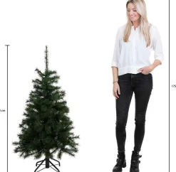 Triumph Tree Sherwood Deluxe Kunstkerstboom Met Led Verlichting - H120 X O94 Cm - Groen Discount