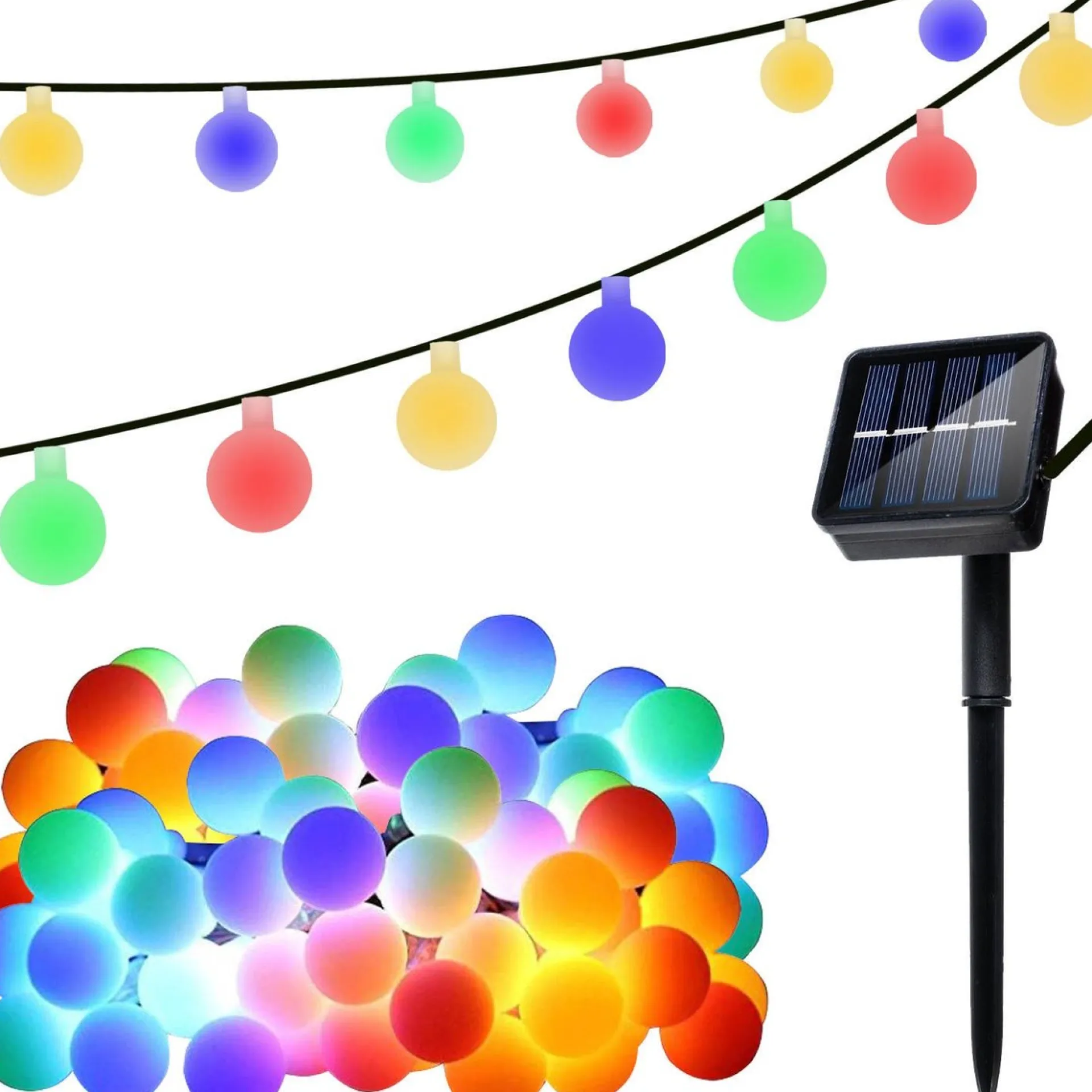 iso trade Tuinverlichting - Lichtslinger - Op Zonne- Energie - 6.70M - Multi Kleur - O2Cm - 50 Solar Color Led - Met 8 Standen - Ip65 Discount