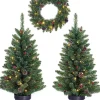 Black Box Tweedekans Kerst Voordeur Set Kerstbomen En Kerstkrans Set Met Licht En Versiering Best