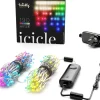 Twinkly Icicle Lichtgordijn - Binnen/Buiten - Rgbw - 190 Led-Lichtketting - Decoratie - App-Gestuurde - Zwart Fashion