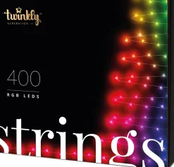 Twinkly Strings- Lichtsnoer - 40 Meter - Led Verlichting - 400Led Rgb - Dimbaar - Binnen & Buiten - Verbind Met Bluetooth Of Wifi - Werkt Met Homekit, Homey, Alexa, Google Home En Razer Chroma Store
