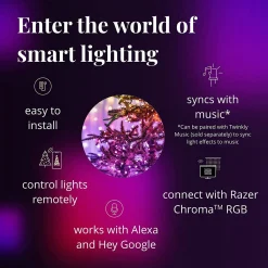 Twinkly Strings- Lichtsnoer - 20 Meter - Led Verlichting - Gekleurd & Warm Licht - Dimbaar - Binnen & Buiten - Verbind Met Bluetooth Of Wifi - Werkt Met Homekit, Homey, Alexa, Google Home En Razer Chroma Hot