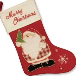 Unique Living Kerstsokken> | Jolly Christmas Stocking Rood Santa