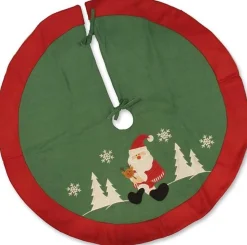 Unique Living - Jolly Christmas Treeskirt Groen Santa -Diameter 90 - Kerstboomkleed Online