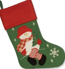 Unique Living Kerstsokken> | Jolly Christmas Stocking Groen Snowman