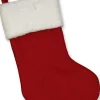 Unique Living Kerstsokken> | White Christmas Sock Red