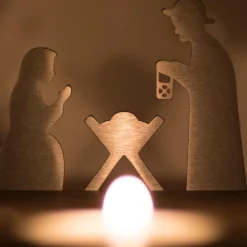 Unoferrum Kerststallen>-Silhouette-Kerstgroep-Edelstaal-Eiken