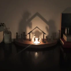 Unoferrum Kerststallen></noscript>-Silhouette-Kerstgroep-Medium-Edelstaal-Eikenhout