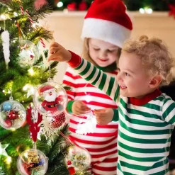 uten Kerstboomversieringen></noscript> Kerstballen Plastic Set - Kerstboomversiering - 20 Stuks - Voor Halloween, Kerst, Verjaardag, Feesten, Bruiloft, Home Garden Versiering Ballen - 5Cm - Transparant