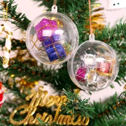 uten Kerstboomversieringen></noscript> Kerstballen Plastic Set - Kerstboomversiering - 20 Stuks - Voor Halloween, Kerst, Verjaardag, Feesten, Bruiloft, Home Garden Versiering Ballen - 5Cm - Transparant