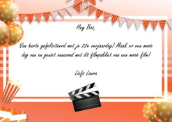 meJane Verjaardag Filmpakket - Leuke Filmbox Met Persoonlijk Verjaardagsbericht - Jimmy's Popcorn - Fiesto's - M&Ms - Tony's Chocolonely - Film Cadeaukaart - Thuis Bioscoop - .Com - Verjaardagscadeau Fashion