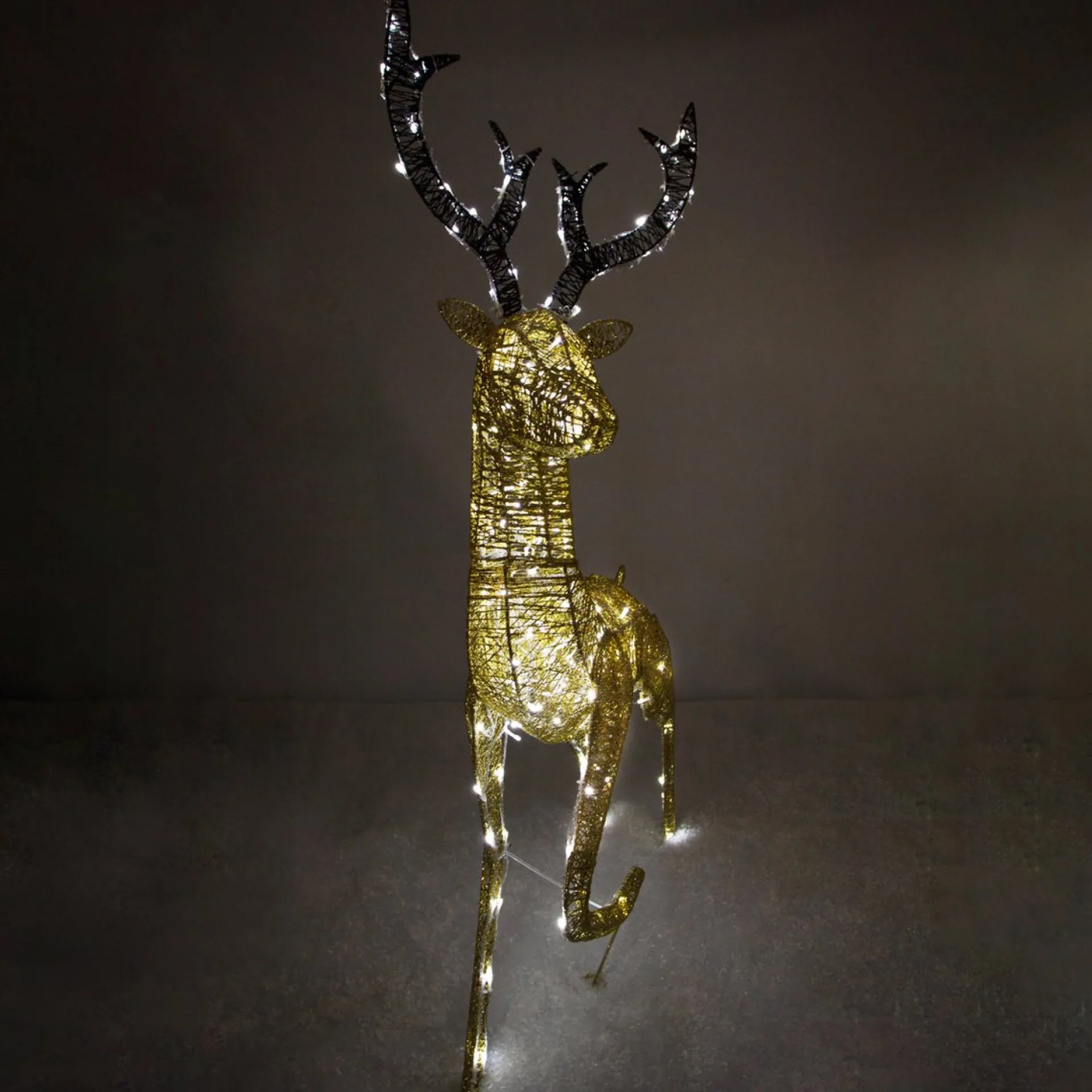 MonsterShop Verlicht Kerstfiguur: Rendier - Goud - 200 Lichtjes - Stroomkabel Van 12 Meter - Kerstverlichting - Kerstfiguur Ree Dier Dieren - Buitenverlichting Kerst Best Sale
