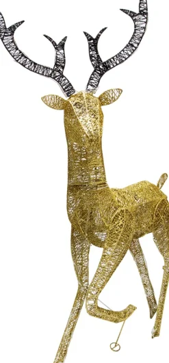 MonsterShop Verlicht Kerstfiguur: Rendier - Goud - 200 Lichtjes - Stroomkabel Van 12 Meter - Kerstverlichting - Kerstfiguur Ree Dier Dieren - Buitenverlichting Kerst Best Sale