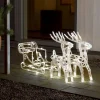 Konst Smide Verlicht Kerstfiguur Voor Buiten - Rendier En Slee - 96 Leds - Warm Wit - 42 Cm Hoog - Kerstverlichting Sale