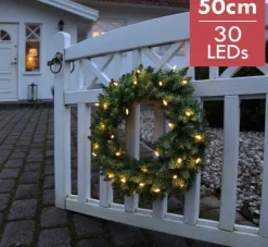 Star Trading Kerstkransen>Verlichte Kerstkrans "Calgary" 50Cm -Ook Geschikt Voor Buiten -Lichtkleur: Warm Wit -Met Stekker -Kerstdecoratie