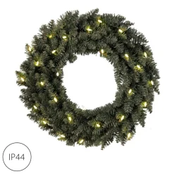 Star Trading Kerstkransen>Verlichte Kerstkrans "Calgary" 50Cm -Ook Geschikt Voor Buiten -Lichtkleur: Warm Wit -Met Stekker -Kerstdecoratie