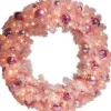 * Kerstkransen>Verlichte Kerstkrans Roze Dia. 80Cm Met Versiering En 90 Led-Lampjes