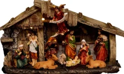 Feeric lights u0026 Christmas Kerststallen>Verlichte Kerststal Met Beelden - L17,8 X B8,5 X H31,5 Cm - Op Batterij