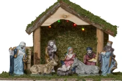 Feeric lights u0026 Christmas Kerststallen>Verlichte Kerststal Met Beelden - L32 X B13 X H20 Cm - Op Batterij