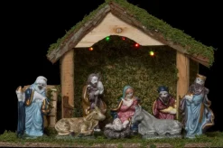 Feeric lights u0026 Christmas Kerststallen>Verlichte Kerststal Met Beelden - L32 X B13 X H20 Cm - Op Batterij