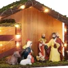 Merkloos Kerststallen>Verlichte Kerststal Met Kerststal Beeldjes 30 X 10 X 20 Cm - Kerststalletjes/Kerststallen Met Licht/Verlichting