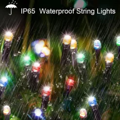 Merkloos Viatel Solar Lichtslang Led - Lichtsnoer Voor Buiten Met 240 Lichts - 24 Meter - Buiten Verlichting - Tuin Verlichting - Ip65 - 3000 K Warm Blue Light - Schemer Sensor Flash Sale