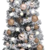 VidaLife Kerstboom Met Led's, Kerstballen En Sneeuw Smal 120 Cm Groen Cheap