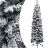 VidaLife Kerstboom Met Led's En Sneeuwvlokken Smal 240 Cm Pvc Groen Flash Sale