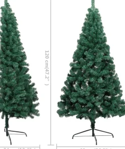VidaLife Kunstkerstboom Met Led's En Kerstballen Half 120 Cm Groen Cheap