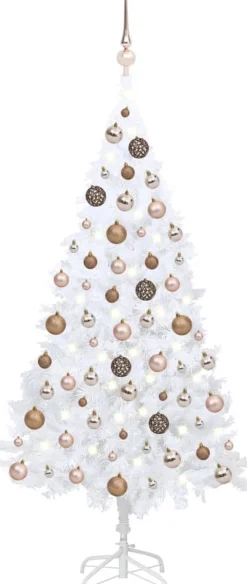 VidaLife Kunstkerstboom Met Led's En Kerstballen 150 Cm Pvc Wit Shop