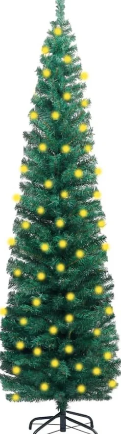 VidaLife Kunstkerstboom Met Led's En Standaard Smal 180 Cm Pvc Groen Hot