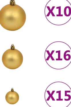 VidaLife Kunstkerstboom Met Led's En Kerstballen 210 Cm Pvc En Pe Groen Cheap