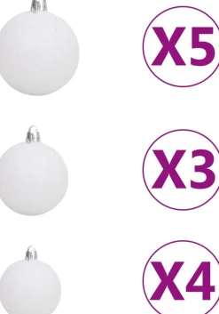 VidaLife Kunstkerstboom Met Led's En Kerstballen Half 150 Cm Wit Flash Sale