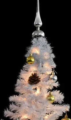 VidaLife Kunstkerstboom Met Kerstballen En Led's 150 Cm Wit New