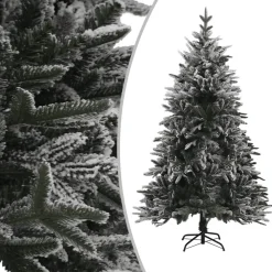 VidaLife Kunstkerstboom Met Led's, Kerstballen En Sneeuw 180 Cm Pvc Pe Flash Sale