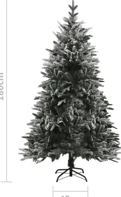 VidaLife Kunstkerstboom Met Led's, Kerstballen En Sneeuw 180 Cm Pvc Pe Flash Sale