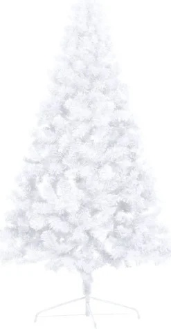 VidaLife Kunstkerstboom Met Led's En Standaard Half 180 Cm Pvc Wit Clearance
