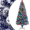 VidaLife Kunstkerstboom Met Led 150 Cm Glasvezel Wit En Blauw Fashion