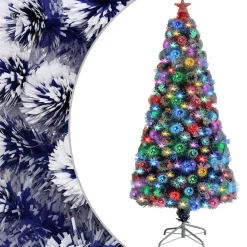 VidaLife Kunstkerstboom Met Led 150 Cm Glasvezel Wit En Blauw Fashion