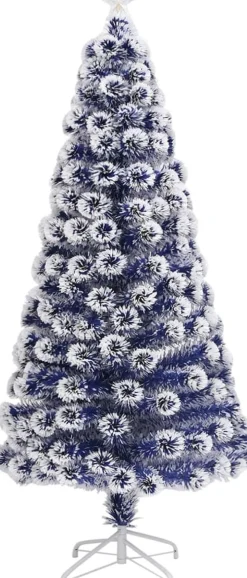 VidaLife Kunstkerstboom Met Led 150 Cm Glasvezel Wit En Blauw Fashion