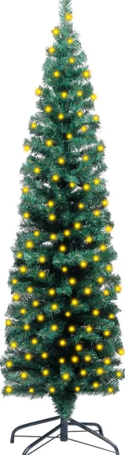 VidaLife Kunstkerstboom Met Led's En Standaard Smal 120 Cm Pvc Groen New